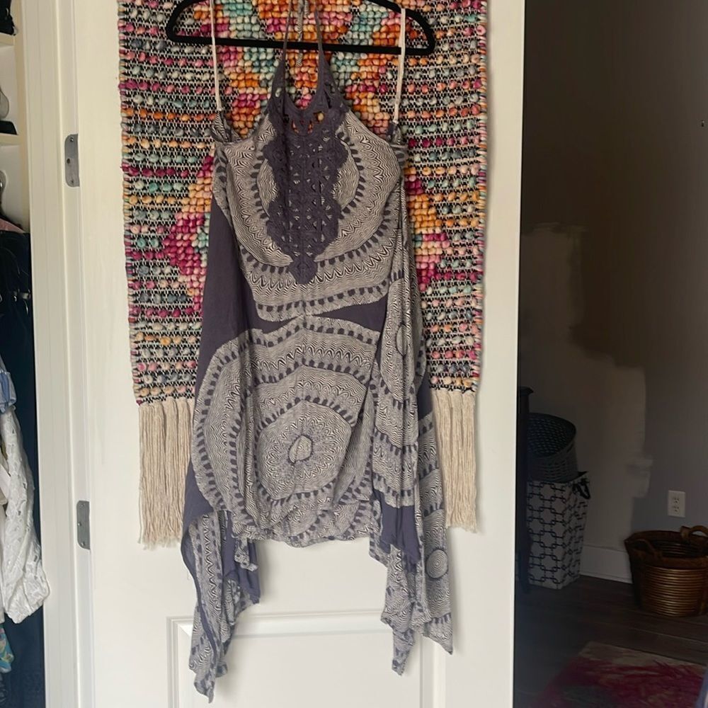 Adorable Ripcurl Boho halter dress with crochet